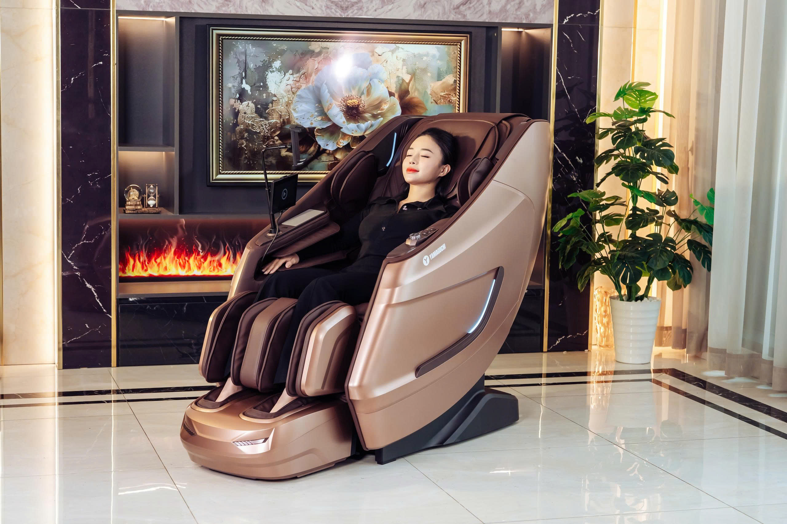 GHẾ MASSAGE YAMAGUCHI NEGA NÂU, VÀNG ĐỒNG - Hình ảnh 5
