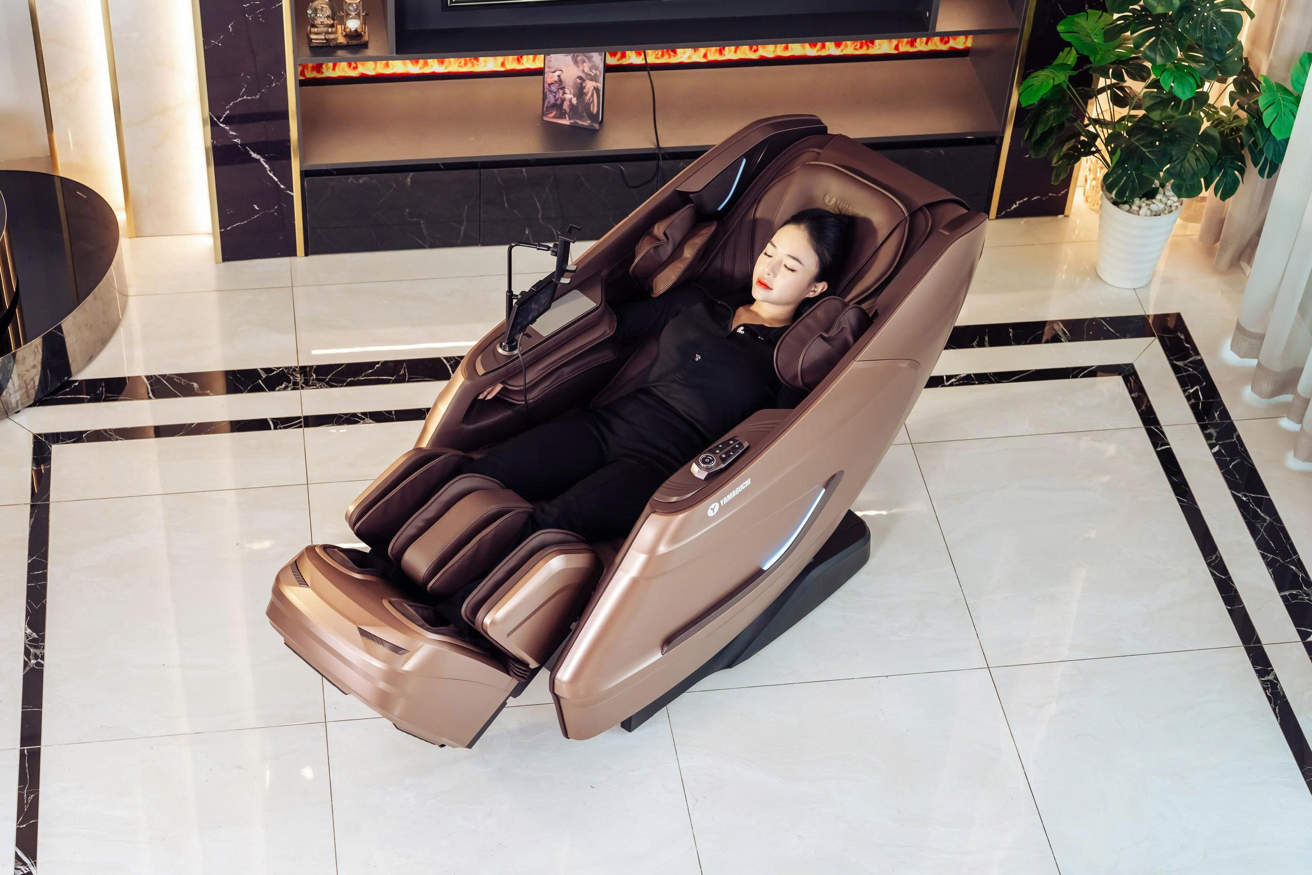 GHẾ MASSAGE YAMAGUCHI NEGA NÂU, VÀNG ĐỒNG - Hình ảnh 6